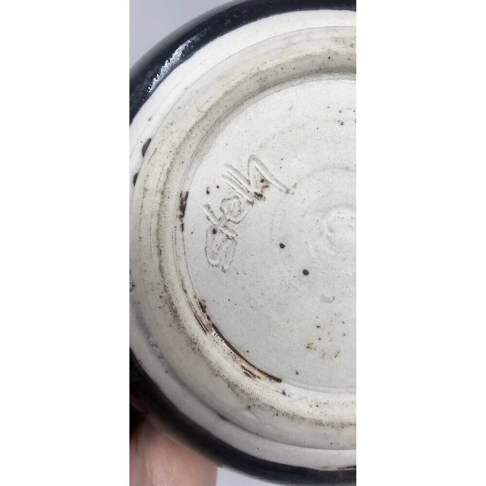 Vintage Artisan Studio Ceramic Clay Pottery Single Stem Bud Holder Signed Vase